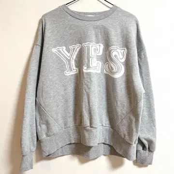 manana suerte 영문 프린트 맨투맨 트레이닝복 그레이 코튼