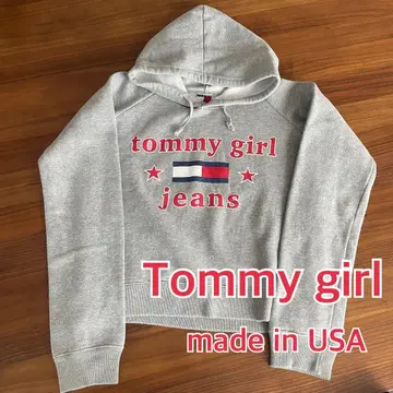 타미걸 후드 부착 후드티 그레이