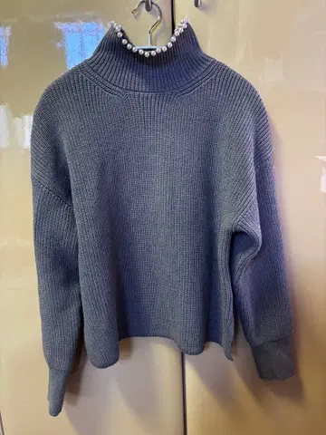 Emma Taylor 펄 넥 니트 풀오버 그레이 정가 13200엔