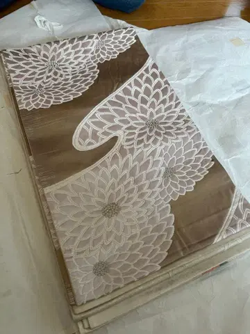 후쿠로 오비 국화 꽃무늬 금