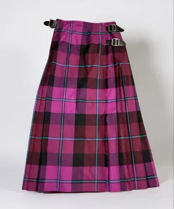 O'NEIL of DUBLIN 퀼트 플리츠 맥시 스커트 핑크 체크