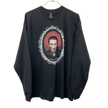 키타노 타케 사진T셔츠 [ L 사이즈 ] 긴팔 블랙