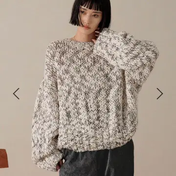 LOWRYS FARM 슬라브 니트 풀오버 LS 그레이 새상품급