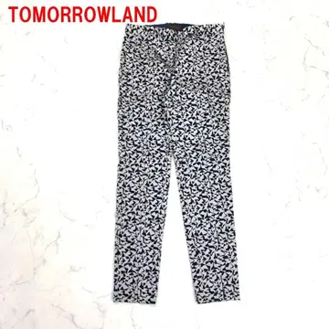 A6853 투모로우랜드 슬랙스 테이퍼드 올 패턴 네이비 실버 34