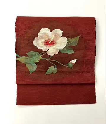 나고야 오비 직조 중고 원포인트 꽃무늬