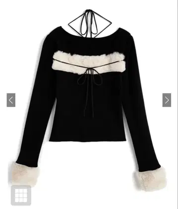 grl 퍼 홀터넥 리본 니트탑[ru1387]