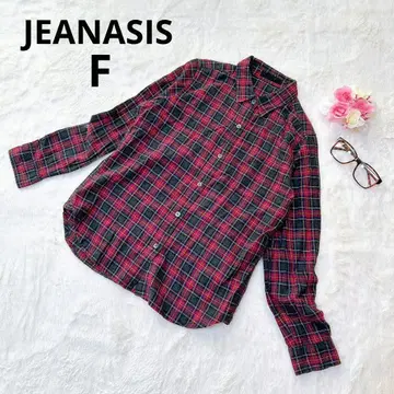 지나시스 체크 무늬 셔츠 캐주얼 플란넬 셔츠 여성용 상의 빨간색