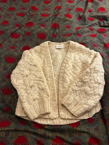 aph 케이블 짜임 가디건 긴팔 크림