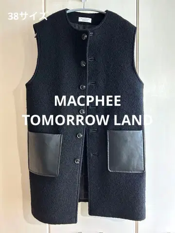 MACPHEE 크루넥 베스트 블랙 TOMORROW LAND