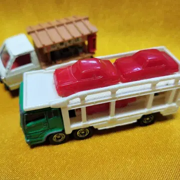 차량 운반차와 중화 소바 포장마차 미니카 세트