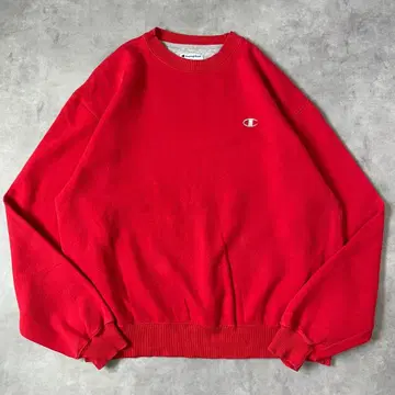 챔피온 맨투맨 구제 의류 로고 자수 눈 있음 L 빨간색 그레이 17979
