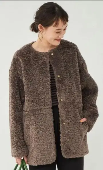 그린라벨 노카라 보아 블루종 -워셔블-