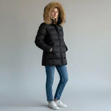 새상품급 PARIGOT 다운 자켓 2way 퍼 블랙 S