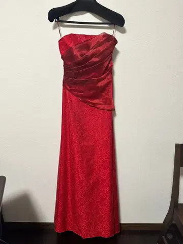 연주회 빨간색 롱 드레스