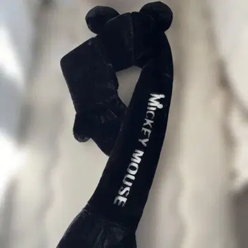 미키마우스 플리스 모자 블랙