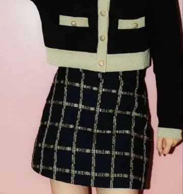 sheller 메탈릭 트위드 큐롯 스커트