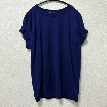 mizuiro ind 프릴 슬리브 크루넥 풀오버 블루