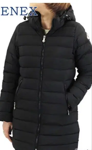 PYRENEX 블랙 다운 자켓 후드 부착