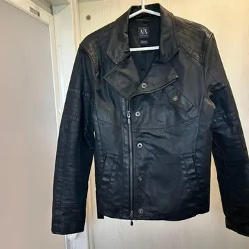 Armani Exchange 블랙 가죽 자켓 S/P