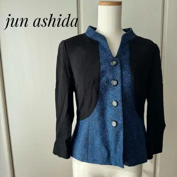 준 아시다 준 아시다 노카라 자켓 9 블랙 x 블루