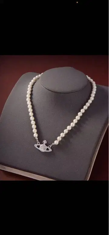 펄 목걸이 토성 모티브