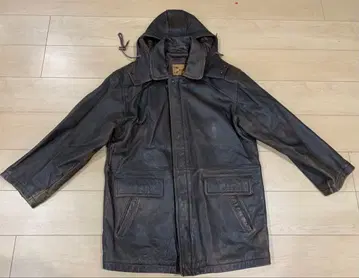 DURANTE 듀란테 가죽 코트 램 가죽 천연 가죽 양가죽 M 후드