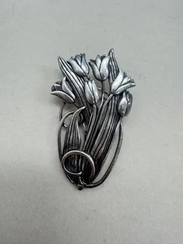 앤티크 MASJ 1988 튤립 브로치 영국제 케이스 포함