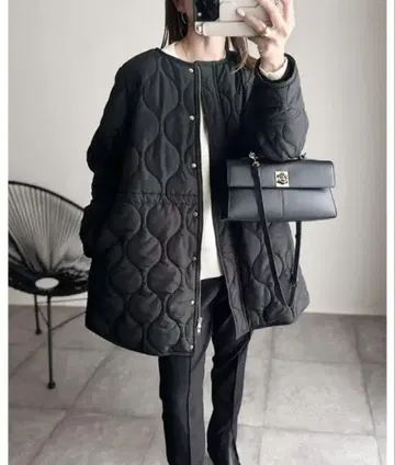 Emma Taylor 밀리터리 퀼팅 드로스트 하프 코트