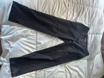 블랙과 화이트 스트라이프 슬랙스 한국산