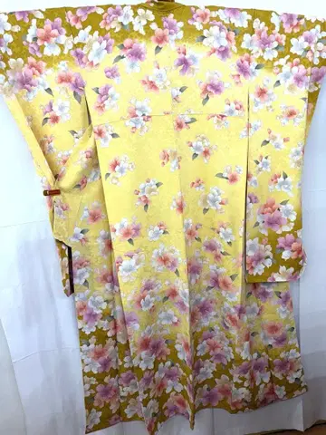 220) 후리소데 미착용 새상품 순수 실크 기장 171cm 시접 실 부착