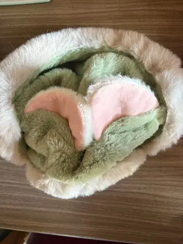 젤라토니 그린과 핑크 퍼 모자