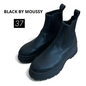 새상품급 블랙바이마우지 사이드 고어 부츠 통굽 블랙 24cm