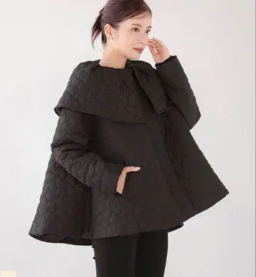 Fit more 하트 퀼팅 케이프 칼라 자켓