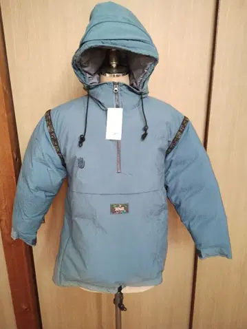 블루 후드 부착 풀오버 마운틴 파카 [ 하자 있음 새상품 ]