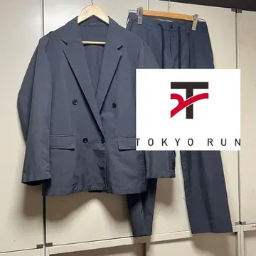 TOKYO RUN 비즈니스 정장 테이퍼드 더블 그레이 남성용 봄 상품