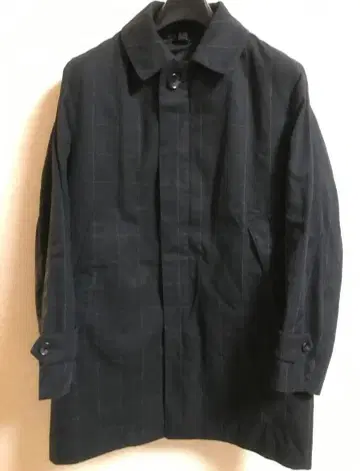 B:MING by BEAMS 네이비 윈드페인 패턴 스텐카라 코트 M