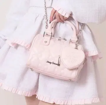 Honey Cinnamon 핑크 퀼팅 숄더백