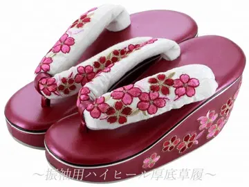 후리소데용 벚꽃 자수 통굽 조리