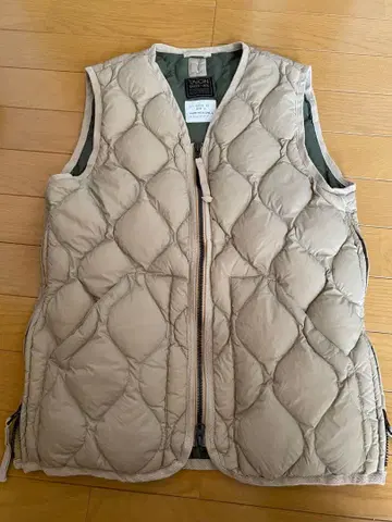 TAION V넥 지퍼 베스트 베이지 XS/S