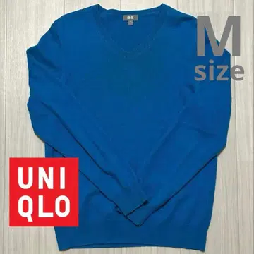 UNIQLO V넥 캐시미어 스웨터 M 파랑
