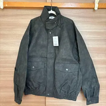 ASTRONOMY 아스트로노미 빈티지 가공 PU 인조 가죽 블루종 블랙