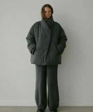 etre tokyo 스톨 칼라 패딩 코트