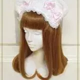 오프화이트 x 핑크 BABY 쿠마쨩의 복슬복슬 쿠마 귀 머리띠