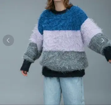 KBF 멀티 보더 샤기 니트 인기 컬러