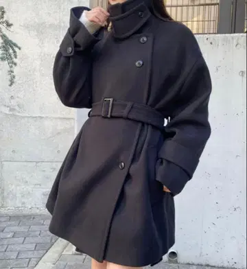 [ Chico ] 스탠드 카라 미들 기장 오버코트