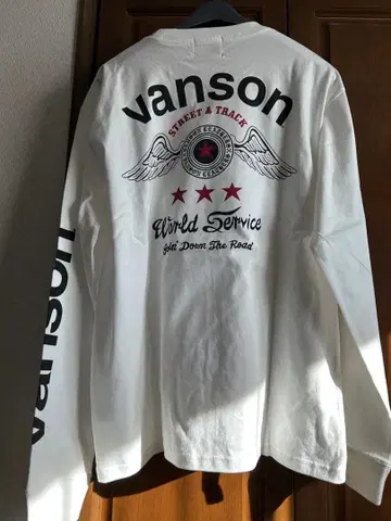 vanson 화이트 롱 슬리브 T셔츠 L 사이즈