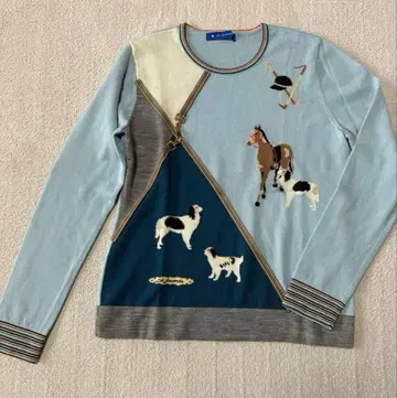 LA JOCONDE 울 100% 동물 패턴 긴팔 니트