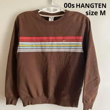 00s HANGTEN 브라운 스트라이프 속기모 트레이닝복 M y2k