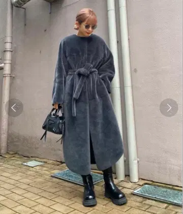 Ameri many way useful 보아 코트 아메리 롱 코트