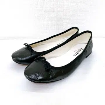 레페토 발레 슈즈 샌드 37 천연 가죽 플랫 리본 블랙